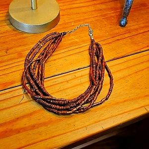 Wooden Beaded 7 Strand  Necklace